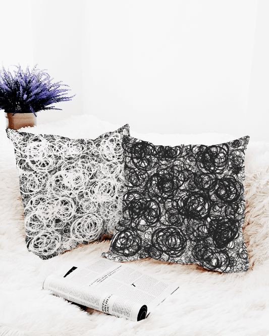 Unique Scribble Art Print On Pillows, Shop Li-Jacobs, Team Li-Jacobs