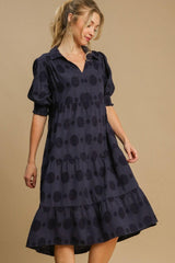 Dark Navy Plus Size Tiered Midi Dress - Chic Elegance, Dresses, $ 72.00, A Moment Of Now™