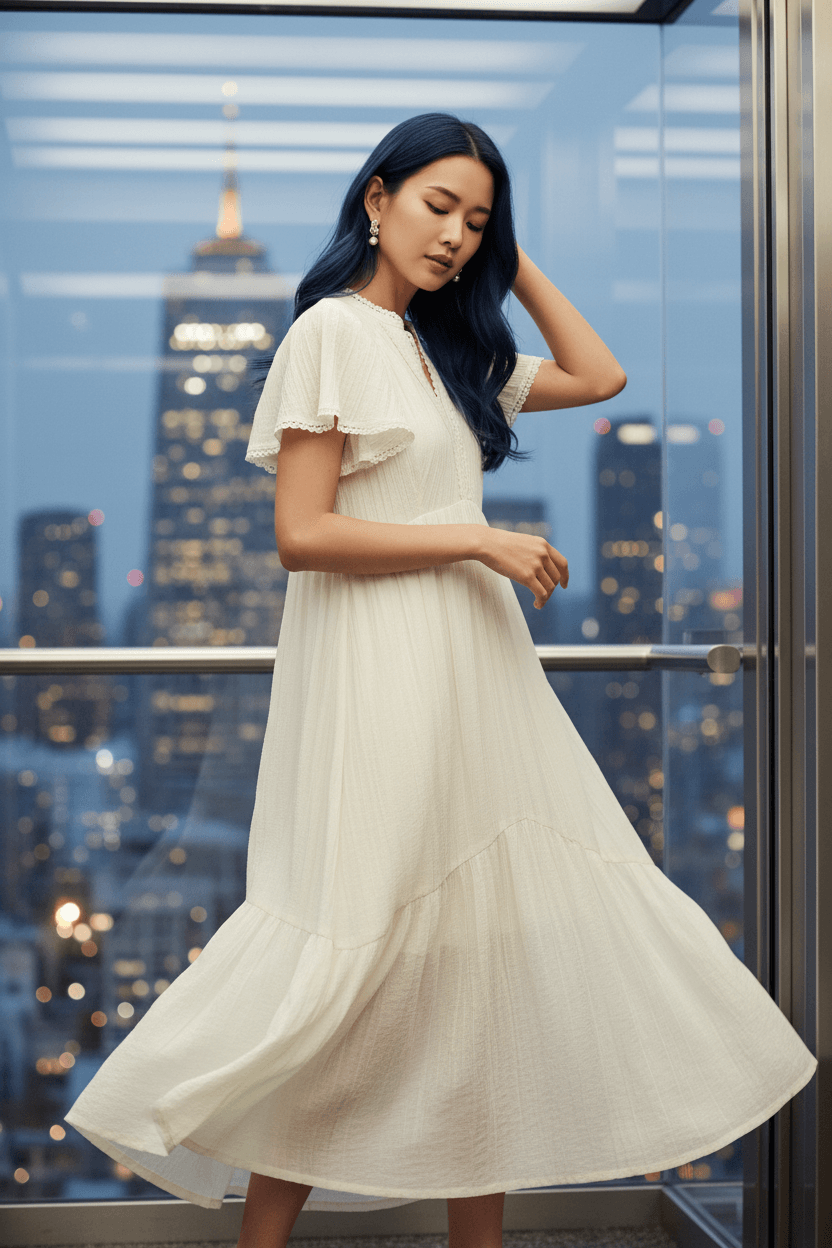 Umgee Textured Tiered Midi Dress with Side Pockets | Boutique In USA, Dresses, $ 69.00, A Moment Of Now™