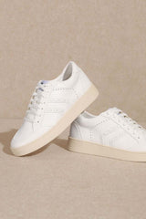 White Braided Casual Lace Up Sneakers - MARA, Sneakers, $ 65.00, A Moment Of Now™