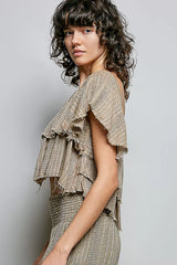 POL Off-Shoulder Ruffle Crop Top, Tops, $ 49.00, A Moment Of Now™