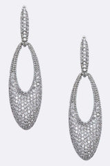 Elegant Micro Setting Oval CZ Earrings - Dangle Design, Earrings, $ 45.00, A Moment Of Now™