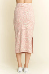 Mauve Zebra Print Side Slit Midi Skirt - Elegant Style, Skirts, $ 50.00, A Moment Of Now™