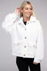 Cozy Sherpa Button-Front Jacket | Stylish Comfort, Jackets, $ 47.95, A Moment Of Now™