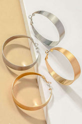 Satin surface wide hoop earrings, , $ 15.99, A Moment Of Now™