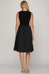 Plus Size Black Sleeveless Midi Dress with Pockets, Dresses, $ 58.00, A Moment Of Now™