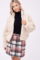 Cream Sherpa Jacket with Front Pockets - Stylish Comfort, Jackets, $ 99.00, A Moment Of Now™