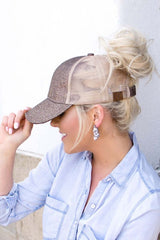 CC Glitter Messy Bun Hat Cap - Stylish & Versatile, Caps, $ 27.00, A Moment Of Now™