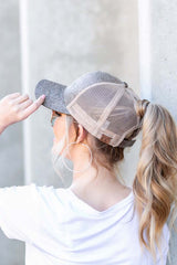 CC Glitter Messy Bun Hat Cap - Stylish & Versatile, Caps, $ 27.00, A Moment Of Now™
