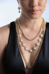 Vintage Ivory Faux Pearl Rhinestone Necklace Set, Necklaces, $ 27.95, A Moment Of Now™