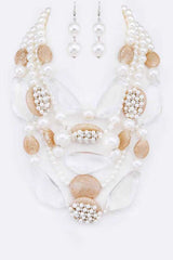 Pebble Wood and Stone Layer Necklace Set, Jewelry Sets, $ 65.00, A Moment Of Now™