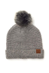 CC Ultra Soft Fur Pom Beanie - Cozy & Stylish, Beanies, $ 29.00, A Moment Of Now™