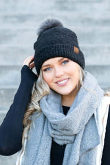 CC Ultra Soft Fur Pom Beanie - Cozy & Stylish, Beanies, $ 29.00, A Moment Of Now™