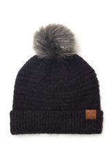 CC Ultra Soft Fur Pom Beanie - Cozy & Stylish, Beanies, $ 29.00, A Moment Of Now™