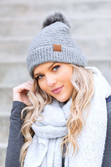 CC Ultra Soft Fur Pom Beanie - Cozy & Stylish, Beanies, $ 29.00, A Moment Of Now™