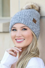 CC Cozy Marled Pom Beanie Hat - Stylish & Warm, Beanies, $ 35.00, A Moment Of Now™