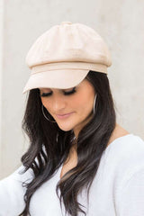 Beige / Black / Blush Suede Newsboy Cap | Trendy & Stylish, Caps, $ 35.95, A Moment Of Now™