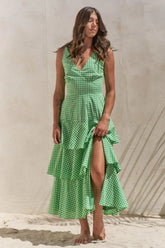 Charming Green Sleeveless Gingham Midi Dress, Dresses, $ 89.00, A Moment Of Now™