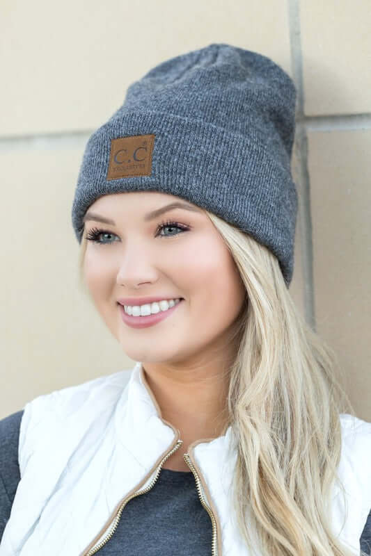 CC Heathered Boyfriend Beanie Hat | Cozy & Trendy, Beanies, $ 50.95, A Moment Of Now™