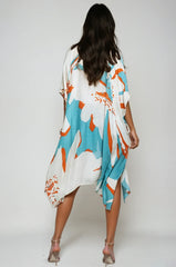 Ocean Bloom Kimono Wrap Aquamarine, Clothing, $ 36.00, A Moment Of Now™