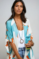 Ocean Bloom Kimono Wrap Aquamarine, Clothing, $ 36.00, A Moment Of Now™