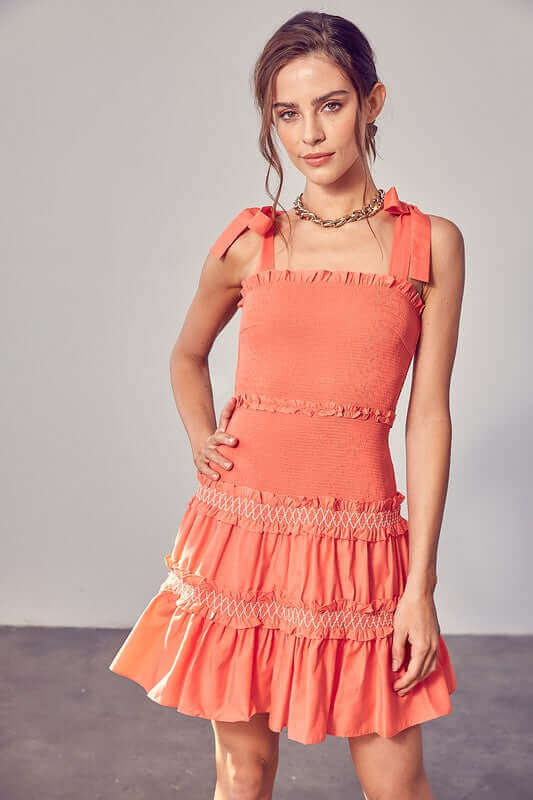 Summer Smocked Tiered Mini Dress | Chic & Comfortable, Dresses, $ 65.00, A Moment Of Now™