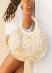 Straw Tassel O-Ring Tote - Chic & Casual Design, Totes, $ 41.00, A Moment Of Now™