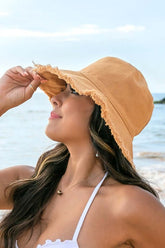 Frayed Edge Canvas Bucket Hat - Stylish Summer Accessory, Sunhats, $ 28.95, A Moment Of Now™