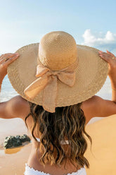 Scallop Edge Bow Accent Straw Sunhat - Stylish Sun Protection, Sunhats, $ 36.95, A Moment Of Now™