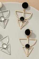 Aztec Silver Gold Geo Shape Earrings, Earrings, $ 18.95, A Moment Of Now™