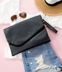 PU Vegan Leather Foldover Envelope Clutch - Stylish & Ethical, Clutches, $ 50.95, A Moment Of Now™