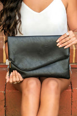 PU Vegan Leather Foldover Envelope Clutch - Stylish & Ethical, Clutches, $ 50.95, A Moment Of Now™
