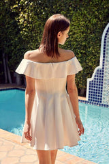 Off The Shoulder A Line Ruffle Cocktail Mini Dress, Dresses, $ 77.95, A Moment Of Now™