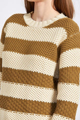 Brown Purple Striped & Oversized Sweater, Sweaters, $ 83.95, A Moment Of Now™