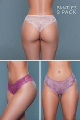 Hadlee Tanga Floral Lace Underwear 3 Pack, underwear, $ 19.99, A Moment Of Now™