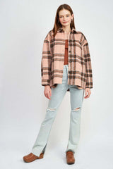 OVERSIZED PLAID JACKET WITH FRINGE, Shackets, $ 75.00, A Moment Of Now™