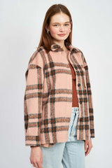 OVERSIZED PLAID JACKET WITH FRINGE, Shackets, $ 75.00, A Moment Of Now™