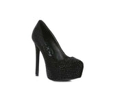 Clarisse Diamante Faux Suede High Heels Pumps, Pumps, $ 89.00, A Moment Of Now™