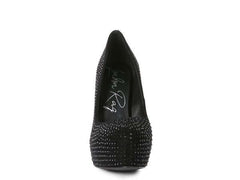 Clarisse Diamante Faux Suede High Heels Pumps, Pumps, $ 89.00, A Moment Of Now™