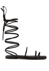 AMATHA Toe Ring Summer Leather Gladiator Flats, Sandals, $ 79.00, A Moment Of Now™