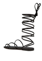 AMATHA Toe Ring Summer Leather Gladiator Flats, Sandals, $ 79.00, A Moment Of Now™