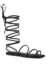 AMATHA Toe Ring Summer Leather Gladiator Flats, Sandals, $ 79.00, A Moment Of Now™