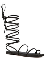 AMATHA Toe Ring Summer Leather Gladiator Flats, Sandals, $ 79.00, A Moment Of Now™