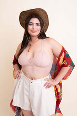 Plus Size Ribbed Lace Boho Racerback Bralette, Barrettes, $ 39.95, A Moment Of Now™