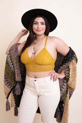 Plus Size Ribbed Lace Boho Racerback Bralette, Barrettes, $ 39.95, A Moment Of Now™