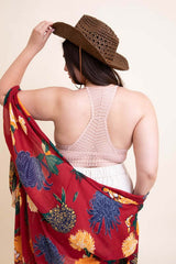 Plus Size Ribbed Lace Boho Racerback Bralette, Barrettes, $ 39.95, A Moment Of Now™