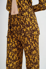 Brown Micro Pleat Lounge Printed Pants - Chic Comfort, Pants, $ 61.95, A Moment Of Now™