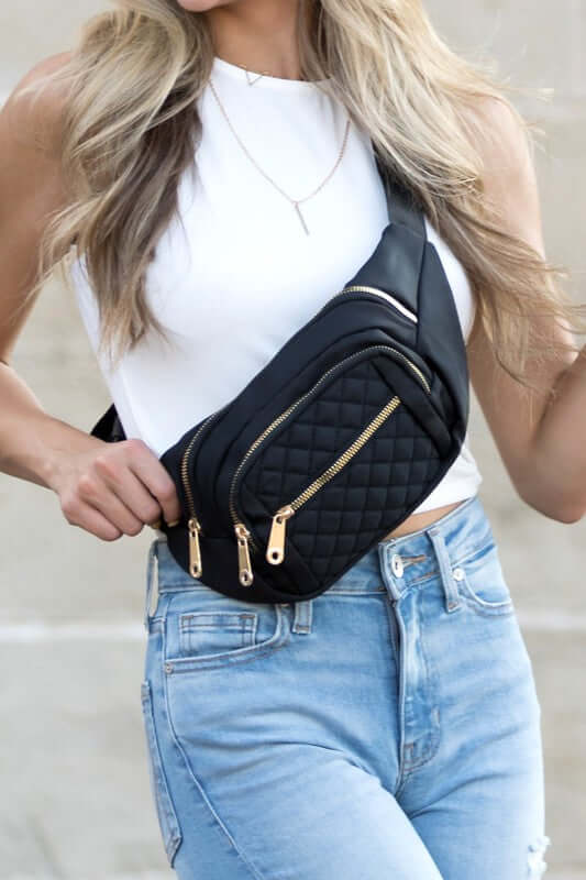 Quilted Belt Sling Bum Bag - Stylish & Versatile, Sling Bags, $ 40.95, A Moment Of Now™