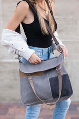 Urban Colorblock Messenger Bag - Chic & Functional, Handbags, $ 75.95, A Moment Of Now™