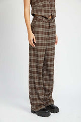 PLAID HIGH WAIST TROUSERS, Pants, $ 65.00, A Moment Of Now™
